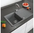 Produktbild: Bergstroem Granitspüle, Grau, 76 x 46 cm mit Trockenplatz, Rechteckig, 76.5/46 cm, beidseitig montierbar, (1 St)