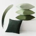 Produktbild: 4er Set Kordsamt Kissenbezug 45x45 cm Grün Serie