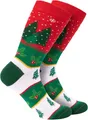 Produktbild: BRUBAKER 3 Paar Weihnachtssocken für Damen und Herren - Weihnachtsbaum Muster Rot/Grün - Baumwolle Socken Weihnachten - Größe 35-40