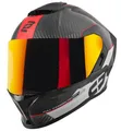Produktbild: Bogotto Phantom Combo Carbon Helm, schwarz/rot/weiß, S