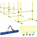 Produktbild: PawHut Agility Set Hunde 4-teiliges höhenverstellbar Agility-Ausrüstung Sprungstangen-Set Steckhürdenset mit 4 Hürden Tragetasche