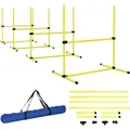 Produktbild: Pawhut Agility Set Hunde 4-teiliges Höhenverstellbar Agility-ausrüstung Sprungstangen-set Steckhürdenset Mit 4 Hürden Tragetasche Koordinationstraining Sprungstangen-set Für Spiele Training