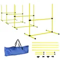 Produktbild: PawHut Agility Set Hunde 4-teiliges höhenverstellbar Agility-Ausrüstung Sprungstangen-Set Steckhürdenset mit 4 Hürden Tragetasche Koordinationstraining Sprungstangen-Set für Spiele Training