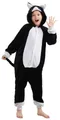 Produktbild: Corimori Jumpsuit Kinder Kostüm Jumpsuit Onesie verschiedene Designs (1-tlg) Fasching, Karneval, Tierkostüme Katze schwarz weiß 128-134
