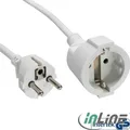 Produktbild: InLine Schutzkontakt-Verlängerungskabel - CEE 7/7 - H05VV-F3G1,5 - weiß - 5m