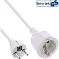 Produktbild: InLine® Schutzkontakt-Verlängerungskabel, CEE 7/7, H05VV-F3G1,5, weiß, 5m Kabel Stromkabel extern