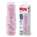 Produktbild: NUK Mini-Me Flip mit Strohhalm für Kleinkinder | ab 12 Monate | 450 ml | Kinderwasserflasche | auslaufsichere stabile Trinköffnung | bruchsicher | rosa Farbkleckse