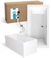 Produktbild: Duobadewanne Komplettset 200x90 cm Wannenträger Ablaufgarnitur 2 Personen eckig