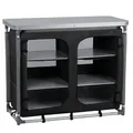 Produktbild: CampFeuer Campingschrank faltbar | 102 cm x 47 cm x 83,5 cm | Campingküche mit 2 Reißverschluss Öffnungen | Camping Regal mit Aluminiumgestell | Campingschrank klappbar, Camping Küche, Faltschrank