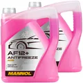 Produktbild: 2 x 5 L MANNOL AF12+ KÜHLERFROSTSCHUTZ ROSA/ROT -40°C FERTIG-MIX für VW G12 G12+