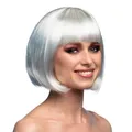 Produktbild: Perücke Cabaret weiß glänzend Kurzhaar Bob mit Pony tolles Karneval Accessoire