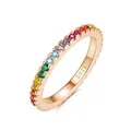 Produktbild: Lisandra Scott Silberring Eternity Ring 925 Silber »Bunte Zirkonia Steine« Regenbogen Rainbow, Ein Ring voller Farbe & Gefühl - funkelnd, bunt, bedeutungsvoll braun 58