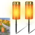 Produktbild: 2 Stück Grablicht Grablicht Solar, Grableuchte Solar, Wasserdichtes Outdoor F...