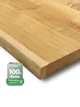 Produktbild: holz4home® Tischplatte mit Baumkante Massivholz Eiche I 100 x 70 x 4 cm LxBxH I Esstisch-Platte Schreibtischplatte I Echtholz