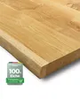 Produktbild: holz4home® Esstischplatte Massivholz Eiche mit Baumkante I Massivholzplatte Natur Geölt Echtholz, Vollflächig 4cm dickes Massivholz