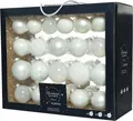 Produktbild: Decoris Weihnachtskugel-Set Glasmix Winterweiß 42-tlg