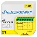 Produktbild: Shelly Plus RGBW PM - WLAN Controller für LED-Streifen, 12-24 VDC, 3 Beleuchtungsprofile, Leistungsmessung, Dimmer für Weißes oder Farbiges Licht, kein Hub Erforderlich, Alexa & Google Home