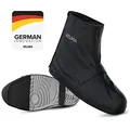 Produktbild: VELMIA Schuhüberzieher wasserdicht Schwarz I Regenschutz Schuhe Fahrrad mit reflektierendem Material und verstärkter Spitze I Regen Überschuhe Fahrrad