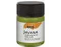 Produktbild: KREUL 91915 - Javana Stoffmalfarbe für helle Stoffe, 50 ml Glas in olivgrün, geschmeidige Farbe auf Wasserbasis mit cremigem Charakter, dringt fasertief ein, waschecht nach Fixierung