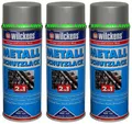Produktbild: 3x400ml Lackspray Metall Schutzlack 2in1 Rostschutz & Lack Farbe Silber RAL9006