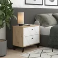 Produktbild: Nachttisch Nizza, Artisan/weiß, 66 X 60.2 Cm Mit 2 Schubladen, Vicco