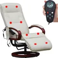 Produktbild: Relaxliege ARLES II Relaxsessel MIT Massage, Massagesessel Leder, creme