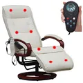 Produktbild: Mendler Relaxliege Arles II Relaxsessel MIT Massage, Massagesessel - Leder, Creme