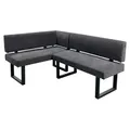 Produktbild: byLIVING Eckbank VANCOUVER / Webstoff anthrazit / Metall Gestell schwarz pulverbeschichtet / Taschenfederkern / 125 x 181,5, H 86 cm - Schwarz