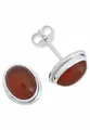 Produktbild: Ohrstecker 925 Silber Karneol orange roter Stein Edelstein Ohrringe echt Silber Damen Sterling Silber Stecker Geschenk(MOS-047-16)