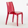 Produktbild: Cristal Light Grand Soleil Design Stapelbare Stühle Aus Transparentem Polycarbonat Für Küche Und Bar - Transparent Rot