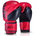 Produktbild: Apollo Boxhandschuhe Boxhandschuhe Männer Champion Thai Box Handschuhe, Training am Boxsack oder Sparring für Frauen und Männer rot|schwarz 14oz