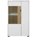 Produktbild: Mid.you Vitrine, Weiß, Eiche, Glas, Holzwerkstoff, 5 Fächer, 75 cm, Typenauswahl, stehend, Wohnzimmer, Wohnwände, Vitrinenschränke