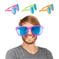 Produktbild: Relaxdays Partybrille, Blaue XXL-Gläser aus Kunstoff, Kostümzubehör, Bunt, Karneval, JGA, Sternchen, 25cm breit, Farbe