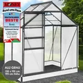 Produktbild: Aluminium Gewächshaus 130x190x195 anthrazit