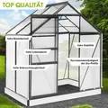 Produktbild: Aluminium Gewächshaus 130x190x195 anthrazit - Grau