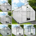 Produktbild: BRAST Gewächshaus Aluminium mit Fundament | 42 Modelle | 130x190x195cm - 490x250x235cm | TÜV geprüft | 6mm Hohlkammerplatten | rostfrei wetterfest temperaturbeständig | 130x190x195cm Grau