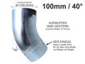 Produktbild: Zink Fallrohrbogen mit Einzug d=100mm x 40° Regenfallrohr Bogen