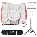 Produktbild: VEVOR Baseball Pitching Net Pitching Target 244x106cm Tragetasche Rote Ball