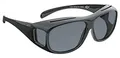 Produktbild: WEDO 27148599 Überzieh-Sonnenbrille für Autofahrer & Brillenträger, polarisierende Gläser gemäß ISO Norm, 100% UV Schutz, inkl. Hülle, Schwarz, für Brillen mit max. Breite 14 cm & max. Höhe 5 cm