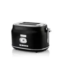 Produktbild: Westinghouse Retro-Toaster, 2 Scheiben, extra breite Schlitze, Warmhaltegestell, 815 W, schwarz