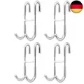 Produktbild: QWORK 4 Stück Duschhaken Ohne Bohren Haken Duschwand für Duschtür zum Aufhängen