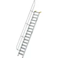 Produktbild: Günzburger Steigtechnik - Treppe 60° Stufenbreite 600 Mm 16 Stufen Aluminium Geriffelt - 600216