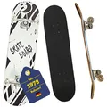 Produktbild: Best Sporting Skateboard Kid I Skate-Board ABEC 3 Kugellager I hochwertige Skateboards aus Holz & Aluminum I Skateboard Erwachsene I 78,5 x 20,4 cm Skateboard Deck mit schwarz-weißem Design