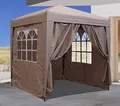 Produktbild: QUICK STAR Pop-Up-Pavillon 2 x 2 m Beige mit 4 Easy-Klett Seitenwänden mit 2 Reißverschlüssen