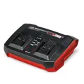 Produktbild: Original Einhell Ladegerät Power X-Twincharger 3A Power X-Change (Li-Ion, 18V, gleichzeitiges Laden von 2X 18V Akkus, permanente Akkuüberwachung + int. Lademanagement, 6-fache Zustands-LED-Anzeige)