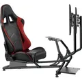 Produktbild: Rennsitz-Cockpit-Simulator - voll einstellbar mit Bildschirmhalterung - Schwarz