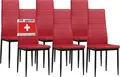 Produktbild: Albatros Esszimmerstühle MILANO 6er Set, Rot - Polsterstuhl mit Kunstleder-Bezug, Modernes Stilvolles Design am Esstisch - Küchenstuhl oder Stuhl Esszimmer mit hoher Belastbarkeit bis 110kg
