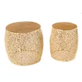 Produktbild: Riess Ambiente 2er Set Filigraner Design Couchtisch Leaf Gold Handmade Beistelltisch für Dein Wohnzimmer