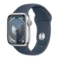 Produktbild: Apple Watch Series 9 GPS Smartwatch 45mm Silber Alum.Sport Band Stormblue M/L