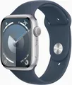 Produktbild: Apple Watch 9 GPS Alu Silver 45mm Blue Silicon Band, TOP Zustand